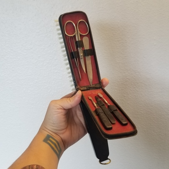 Vintage Swank Mens Leather Grooming Kit - Picture 8 of 9